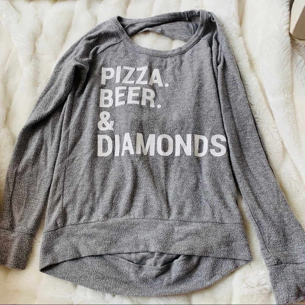 Chaser Grey Open Back Sweater Size Small